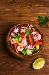 Salad with seafood