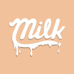 milk typography, milk text, word