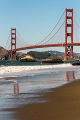 Printed roller blinds Baker Beach, San Francisco Golden Gate Bridge am Baker Beach