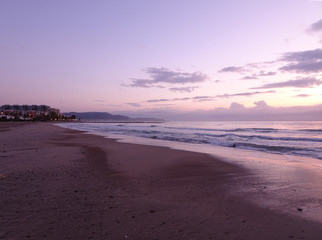 The coast of Benicasim at sunrise, Castellon