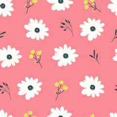 Seamless pattern with pastel flowers.