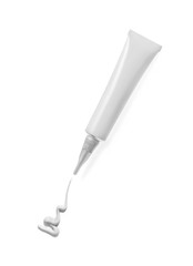 Cosmetic cream tube isolated on white 