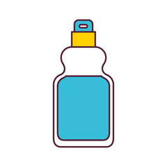 detergent bottle icon in color sections silhouette