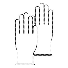gloves pair in monochrome dotted silhouette