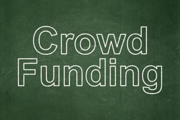 Obraz premium Business concept: text Crowd Funding on Green chalkboard background