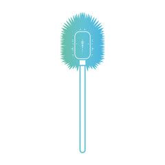toilet brush in degraded green to blue color contour