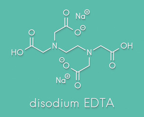 Disodium edetate (disodium EDTA) drug molecule. Skeletal formula.