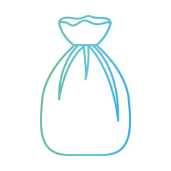 garbage bag tied in degraded green to blue color contour