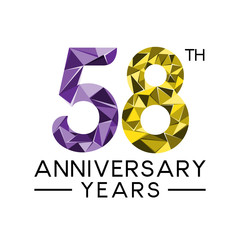 58th anniversary years abstract triangle