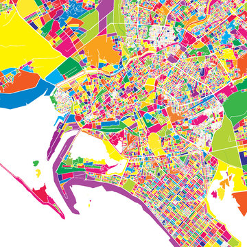 Karachi, Pakistan, colorful vector map