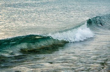 waves in seaside, lake Baikal in December