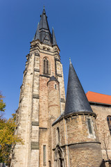 Fototapeta na wymiar Tower of the Liebfrauen church in Wernigerode