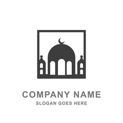 Simple Mosque Islamic Building Logo Vector 