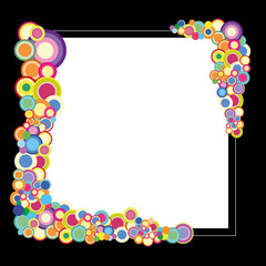 Black frame with colorful circles