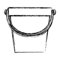 bucket with handle in monochrome blurred silhouette