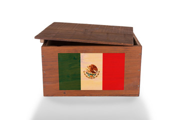 Wooden crate isolated on a white background