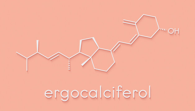 Ergocalciferol (vitamin D2) molecule. Skeletal formula.
