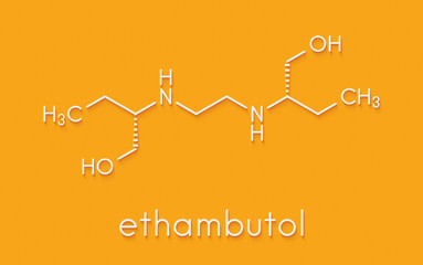 Fototapeta premium Ethambutol tuberculosis drug molecule. Skeletal formula.