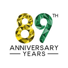 89th anniversary years abstract triangle