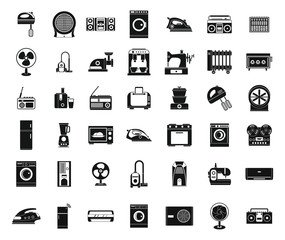 Appliances icon set, simple style