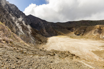 Hydrothermal vent at the rim of the active volcano Mount Egon on East Nusa Tenggara in Indonesia.