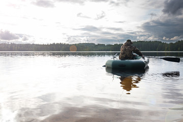 Man fishing from the boat