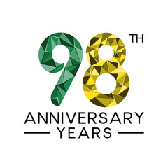 98th anniversary years abstract triangle