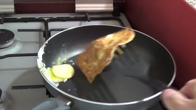 The epic fail with egg in the kitchen