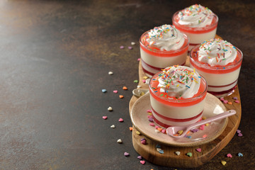 Jelly with whipped cream