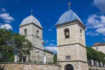 Fototapeta na wymiar Exaltation of Holy Cross church in Ternopil city, Ukraine