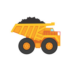 Cartoon mining dump truck for coal transportation