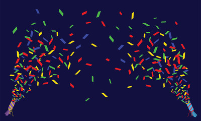 Two vector confetti poppers