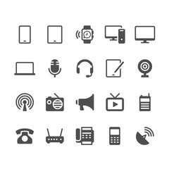 Communication device glyph icons