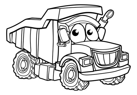 recommend clip art: Cartoon Character Dump Truck 
