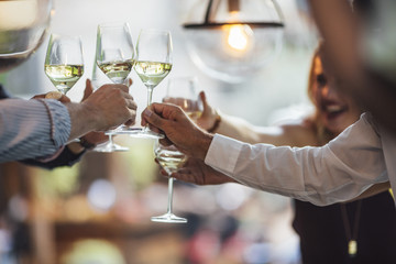 People Toasting at Party