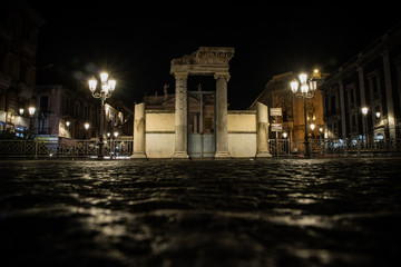Catania, Sicily Entrance to the Roman amphitheater by night