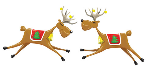 Two Christmas reindeers