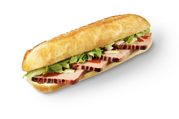 sandwich with pate isolated on white background