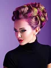 Beautiful woman with a stylish hairstyle