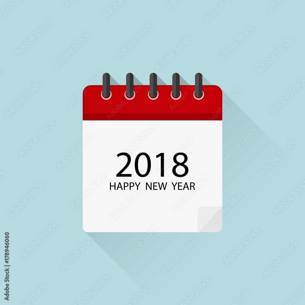 Canvas Prints calendar 2018 - vector icon. calendar in flat design with shadow