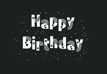 Happy birthday word design and template for invitation card or banner