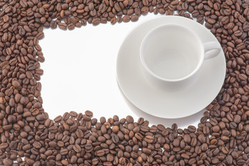 coffee cup isolated on  white background, Free from copy space.