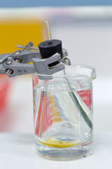 Experiment chemical in Lab, Chemical analysis in the laboratory.