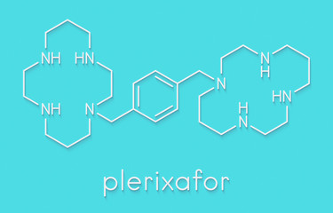 Fototapeta premium Plerixafor cancer drug molecule. Skeletal formula.
