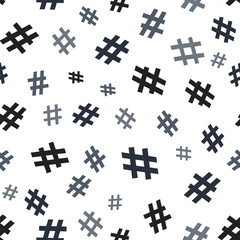 Hashtag icon seamless pattern. Hashtag random seamless pattern