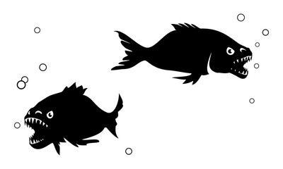 Piranha silhouettes