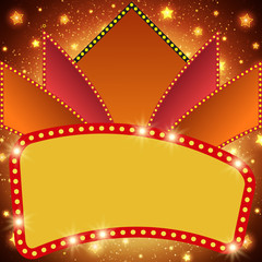 Retro stage shining banner background