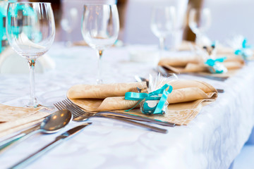 Decorated restaurant table