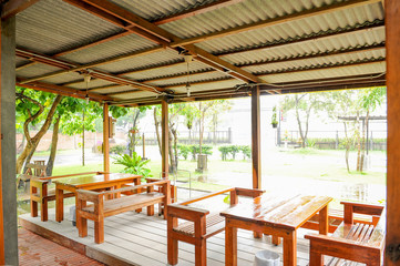 furniture chair and table set in patio