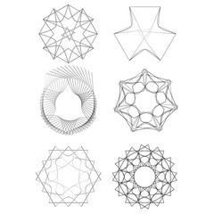 Geometric set stars and flowers for gifts and holidays pattern vector EPS10